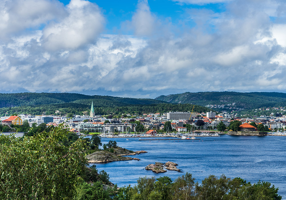 Utsikt over Odderøya i Kristiansand.